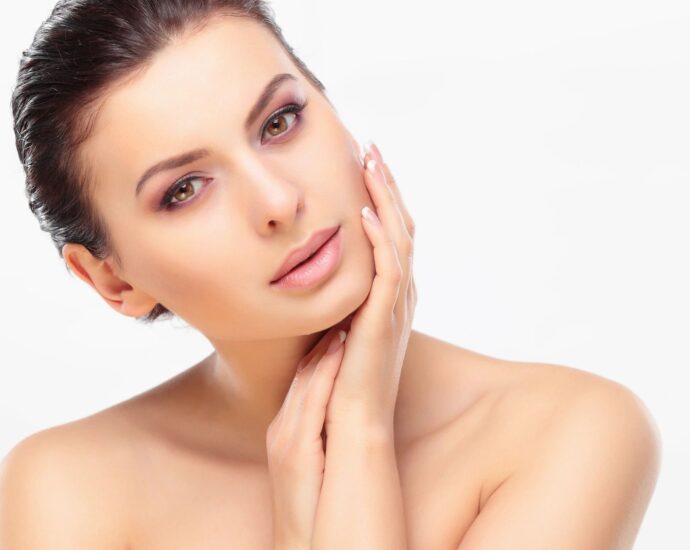 Beautiful woman with bare shoulders