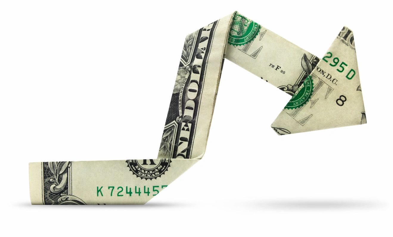 Dollar in form of an arrow